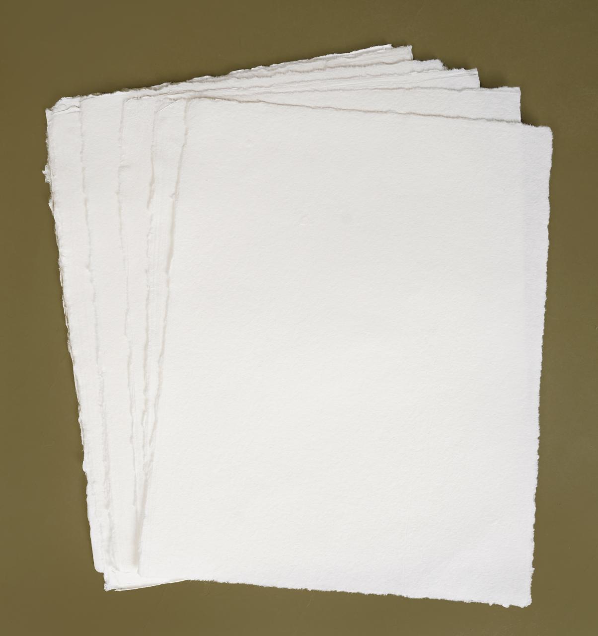 Handmade Deckle Edge Paper | 100% Cotton Rag | Vintage Rustic Look | Sheets for Calligraphy, Journaling, Invitations & Crafting | Acid-Free & Eco-Friendly, pack off 20
