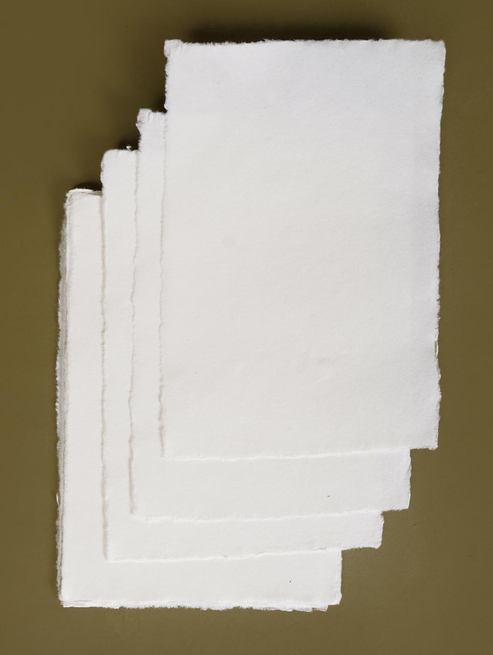Handmade Deckle Edge Paper | 100% Cotton Rag | Vintage Rustic Look | Sheets for Calligraphy, Journaling, Invitations & Crafting | Acid-Free & Eco-Friendly, pack off 20